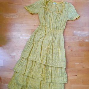 loveshackfancy marigold midi dress